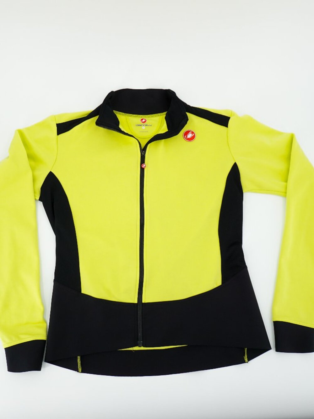 Castelli Cycling Reflective Long Sleeve Jacket Women's Size Large Yellow/Black